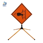 Roll Up Sign & Stand - Truck Entrance Left Reflective Roll Up Traffic Sign